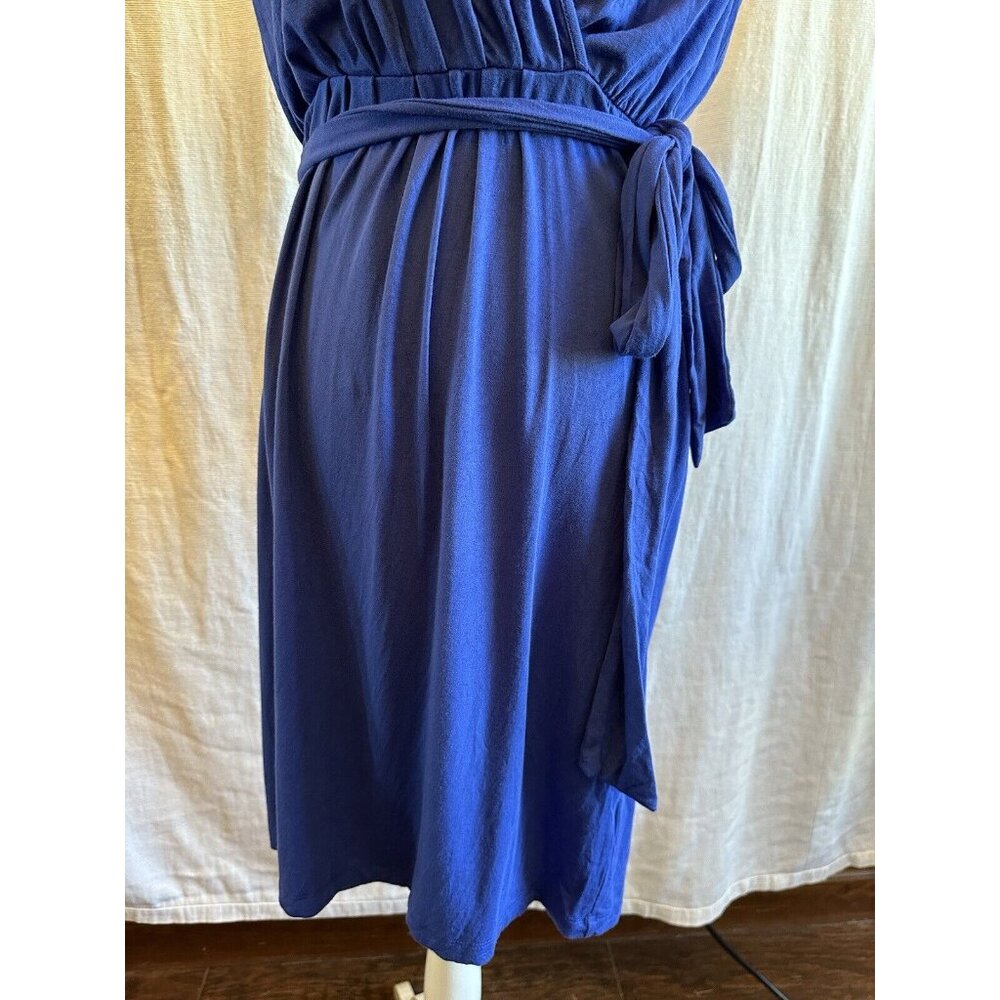 Philosophy Republic Clothing Women's Small Cobalt Blue Faux Wrap Dress w/ Belt - Picture 5 of 7